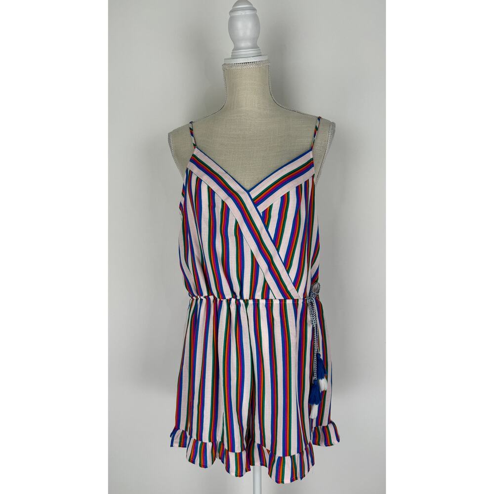 Jodi Kristopher Multicolor Striped Sleeveless Romper - Picture 3 of 14